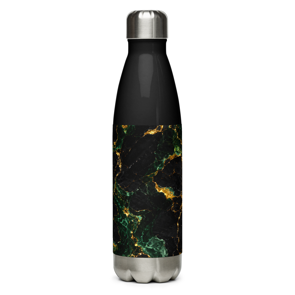 Black Gold Marble Stainless Steel Water Bottle thumbnail 3