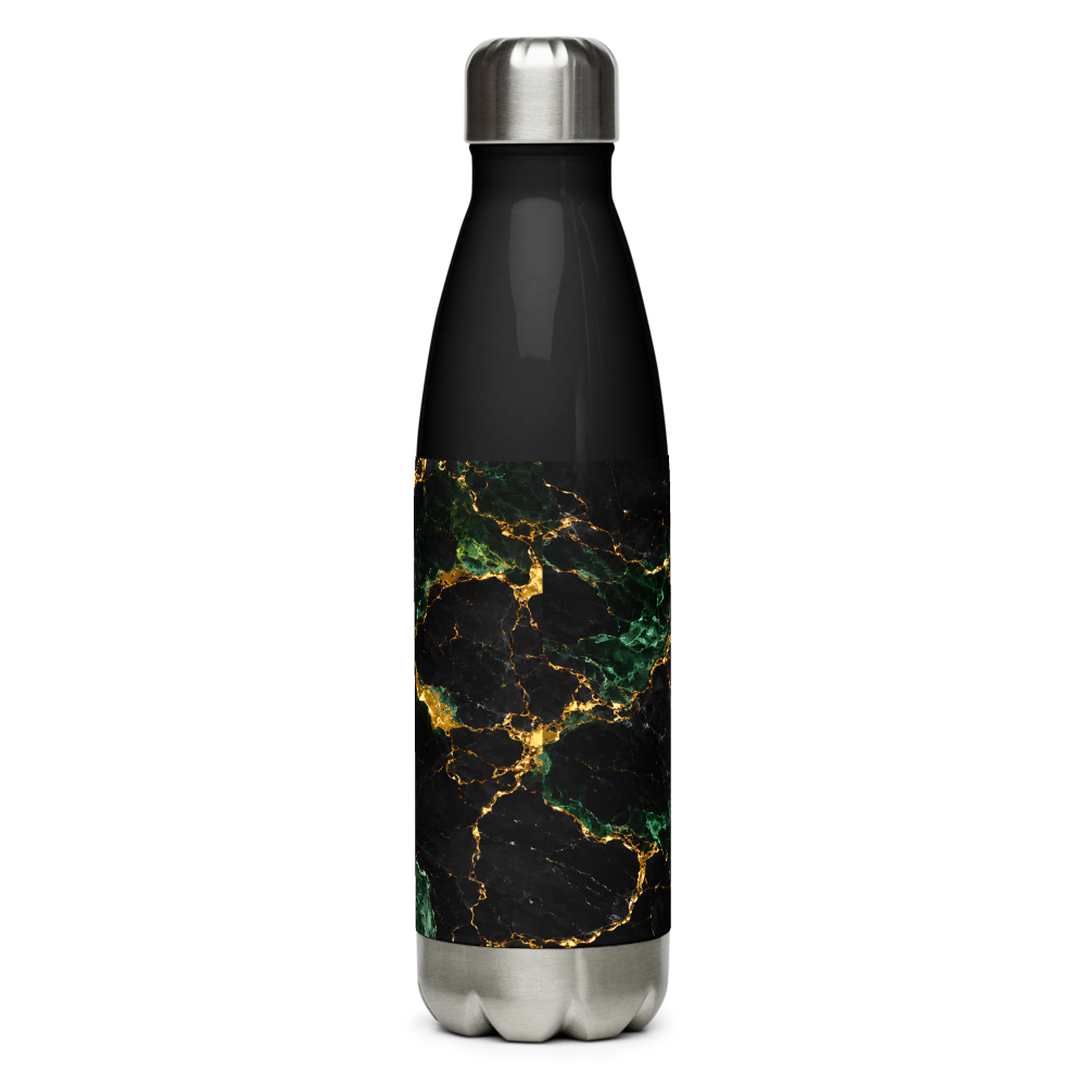 Black Gold Marble Stainless Steel Water Bottle thumbnail 4