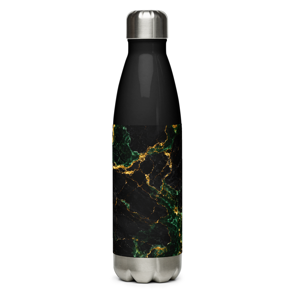 Black Gold Marble Stainless Steel Water Bottle