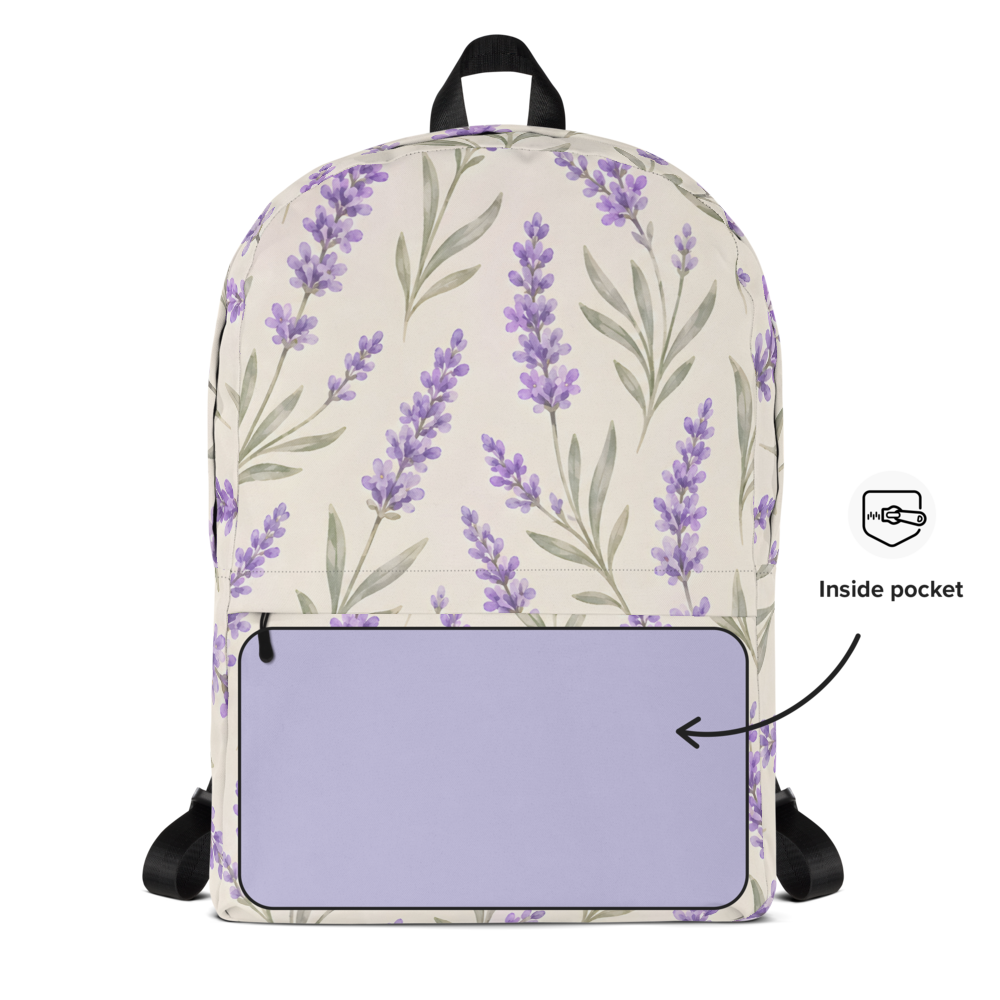 Lavender Fields All-Over Print Backpack thumbnail 4