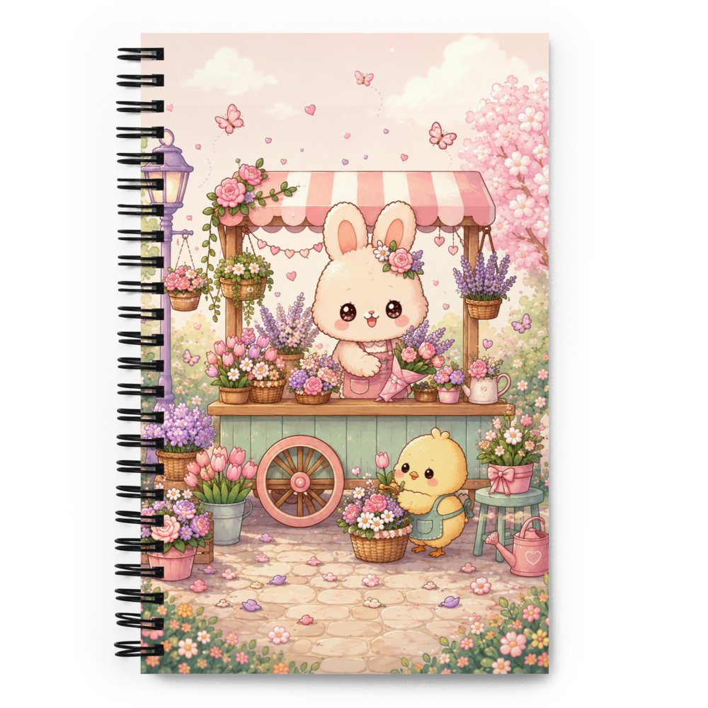 Bunny's Flower Shop Cute Notebook