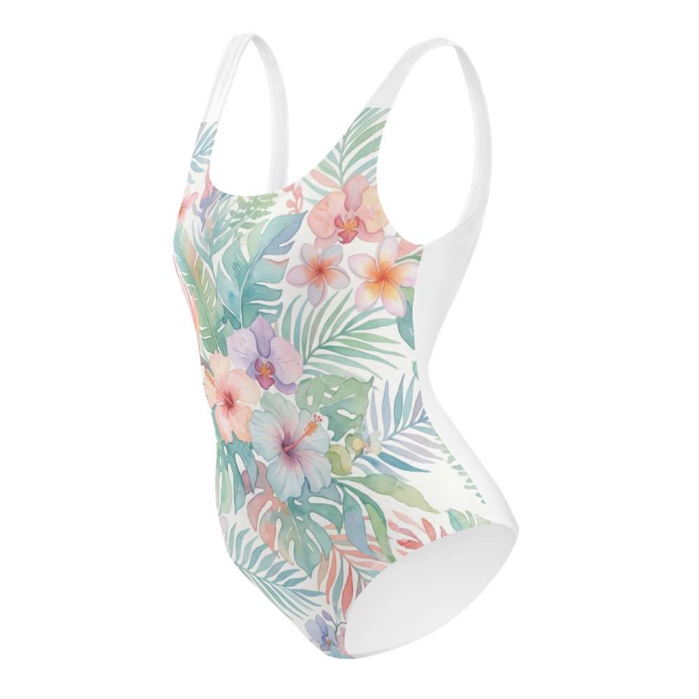 Tropical Paradise Watercolor Floral Yoga Leggings thumbnail 3