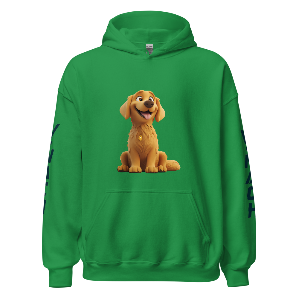 Cute and Happy GoldenPuppy Unisex HeavyBlend Hoodi