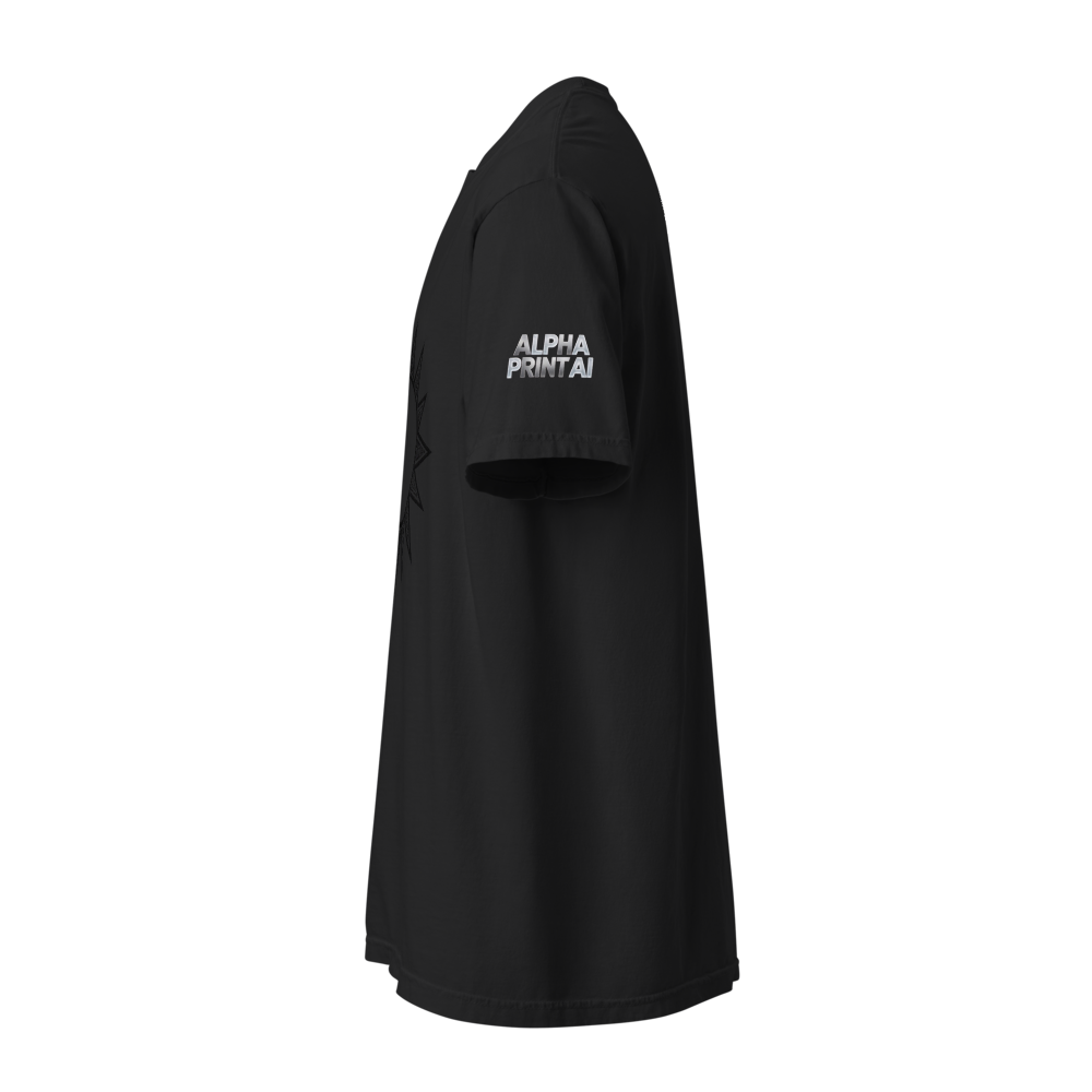 Alpha Print Black Sun Graphic Streetwear T-Shirt thumbnail 3