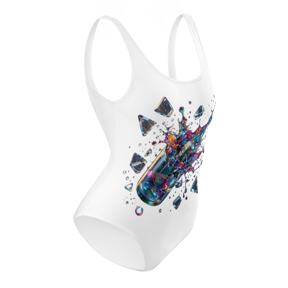 Alpha Print AI Shattered Glass One-Piece Swimsuit thumbnail 4
