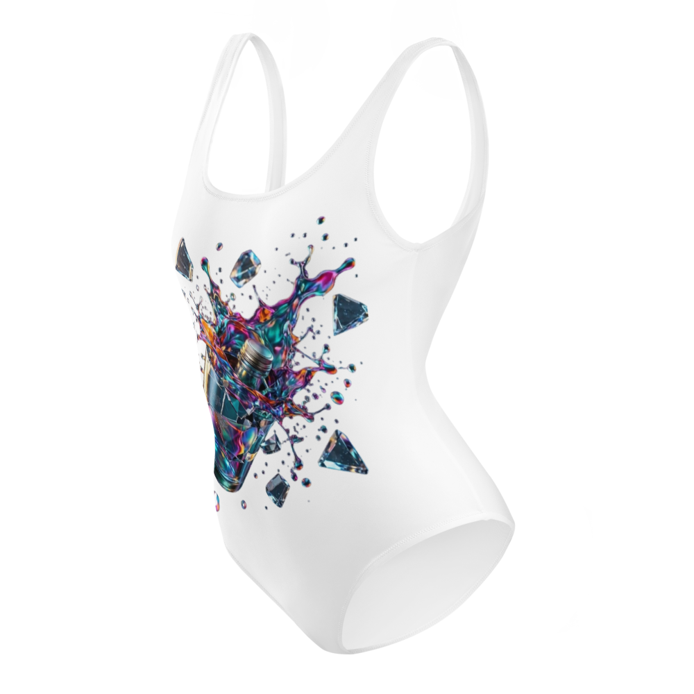 Alpha Print AI Shattered Glass One-Piece Swimsuit thumbnail 3