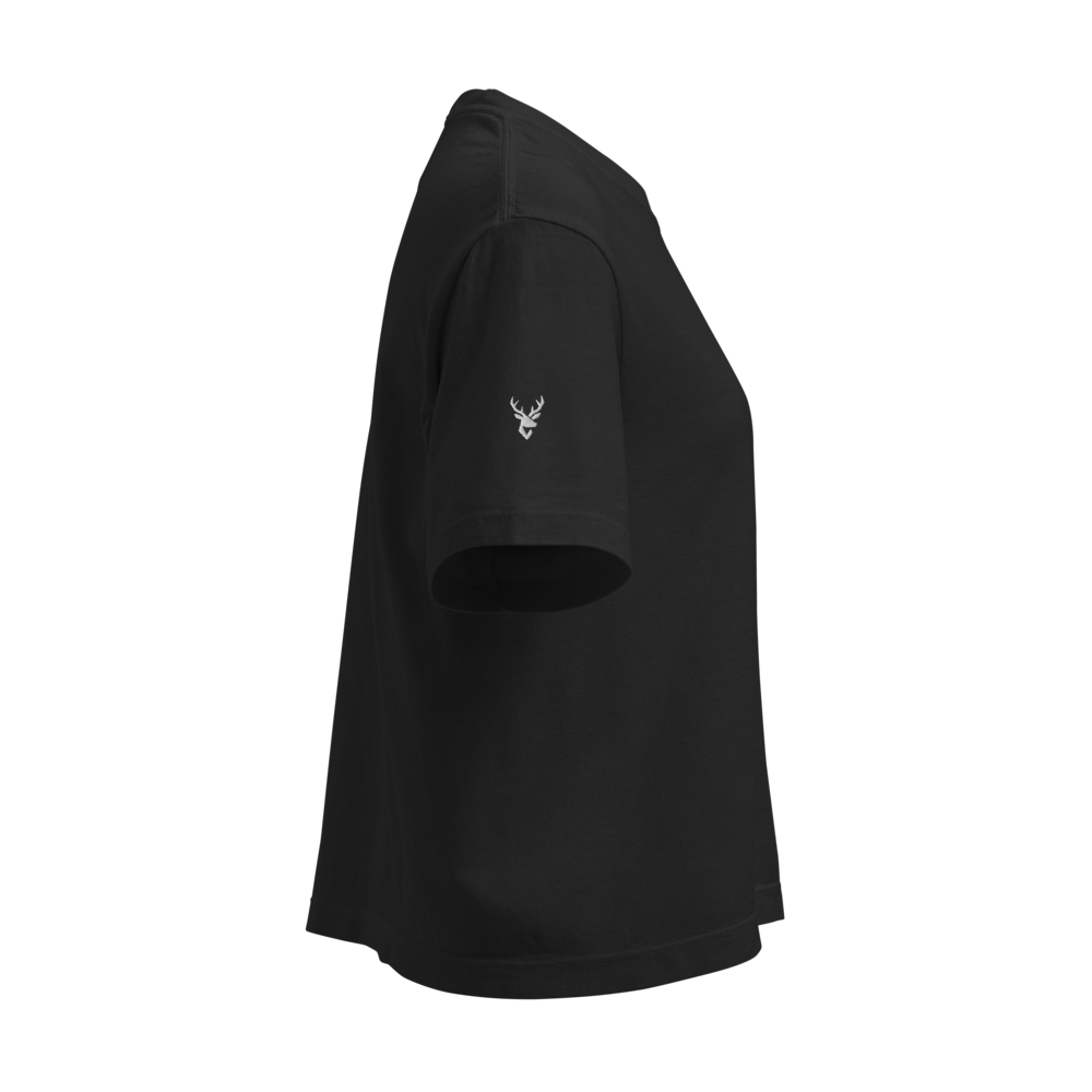 Alpha Print Women Boxy Black Graphic Streetwear Te thumbnail 4