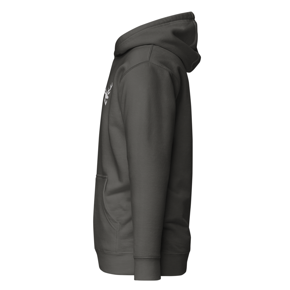 Alpha Print AI Signature Deer Charcoal Hoodie thumbnail 3