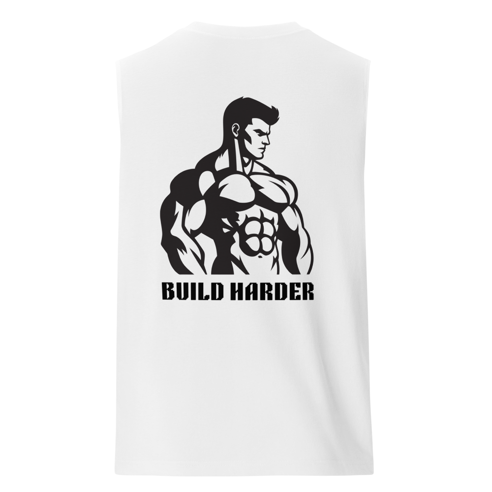 "Train Hard" Bodybuilding Tank Top (White) thumbnail 2