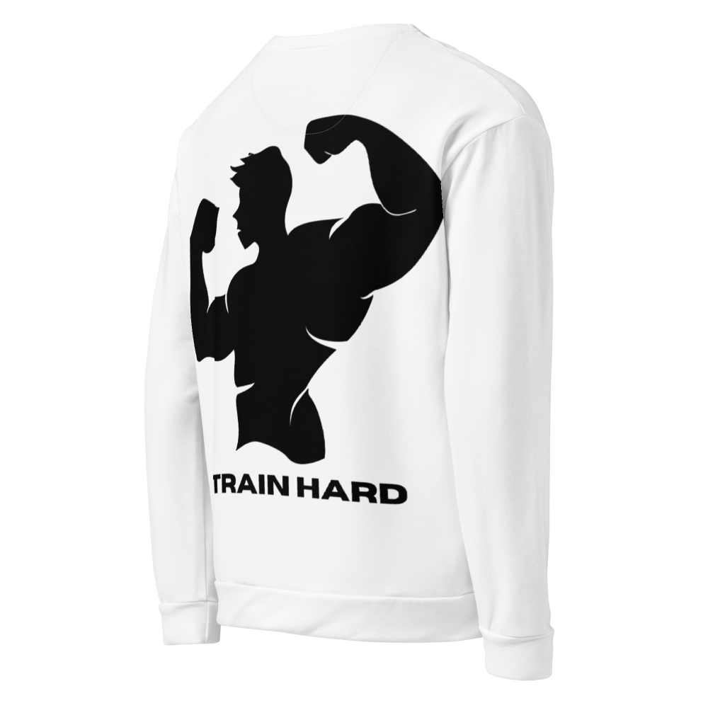 "Build Strength" Gym Workout Sweatshirt (White) thumbnail 4