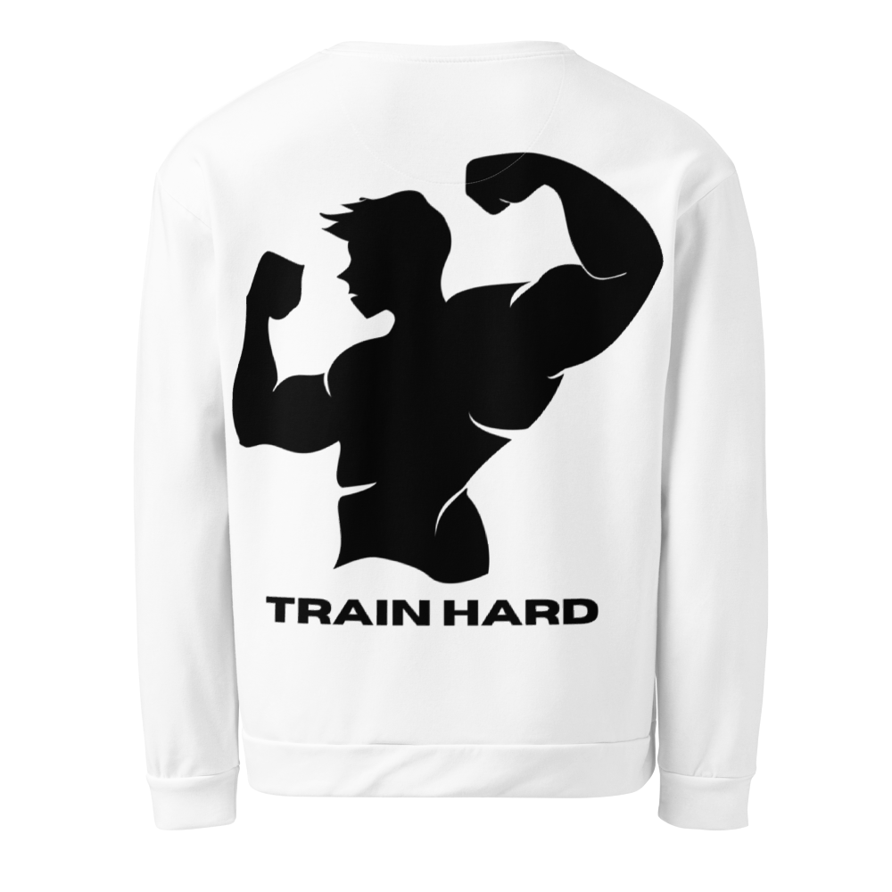 "Build Strength" Gym Workout Sweatshirt (White) thumbnail 2