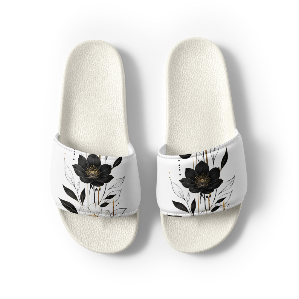 Monochrome Floral Elegance Women's Slides  thumbnail 2