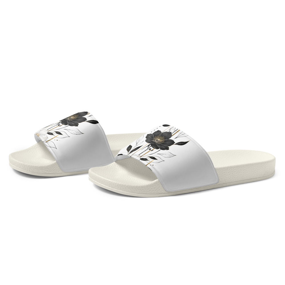 Monochrome Floral Elegance Women's Slides  thumbnail 4