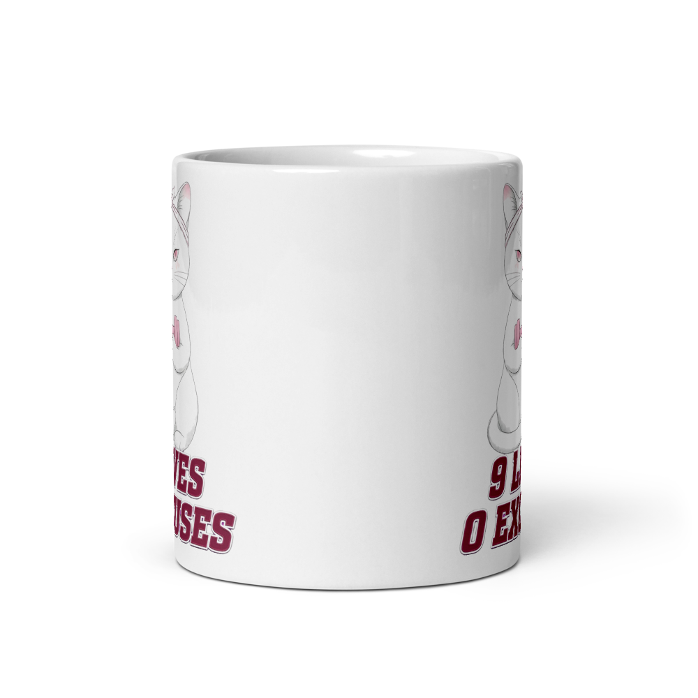9Lives,0Excuses Premium Gym Cat Ceramic Coffee Mug thumbnail 3