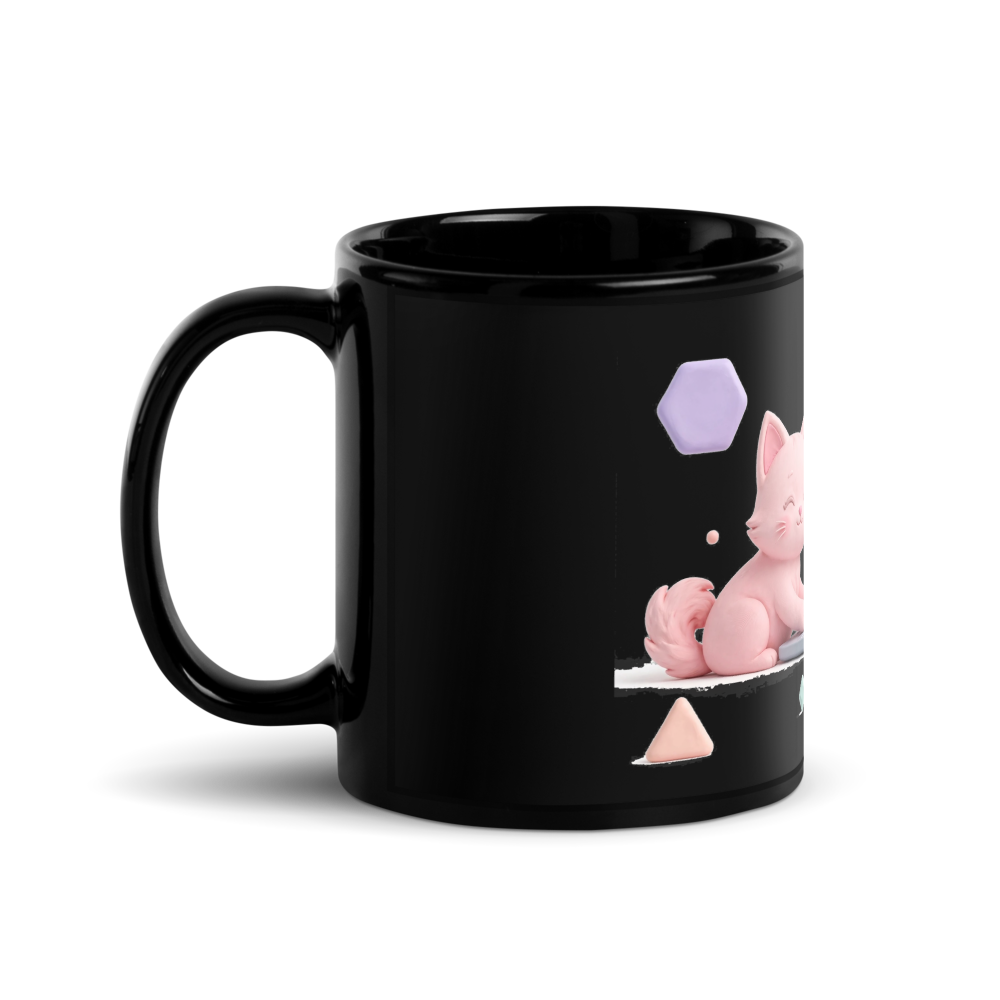 3D Cozy Office Cat - Pastel Workspace Mug thumbnail 2