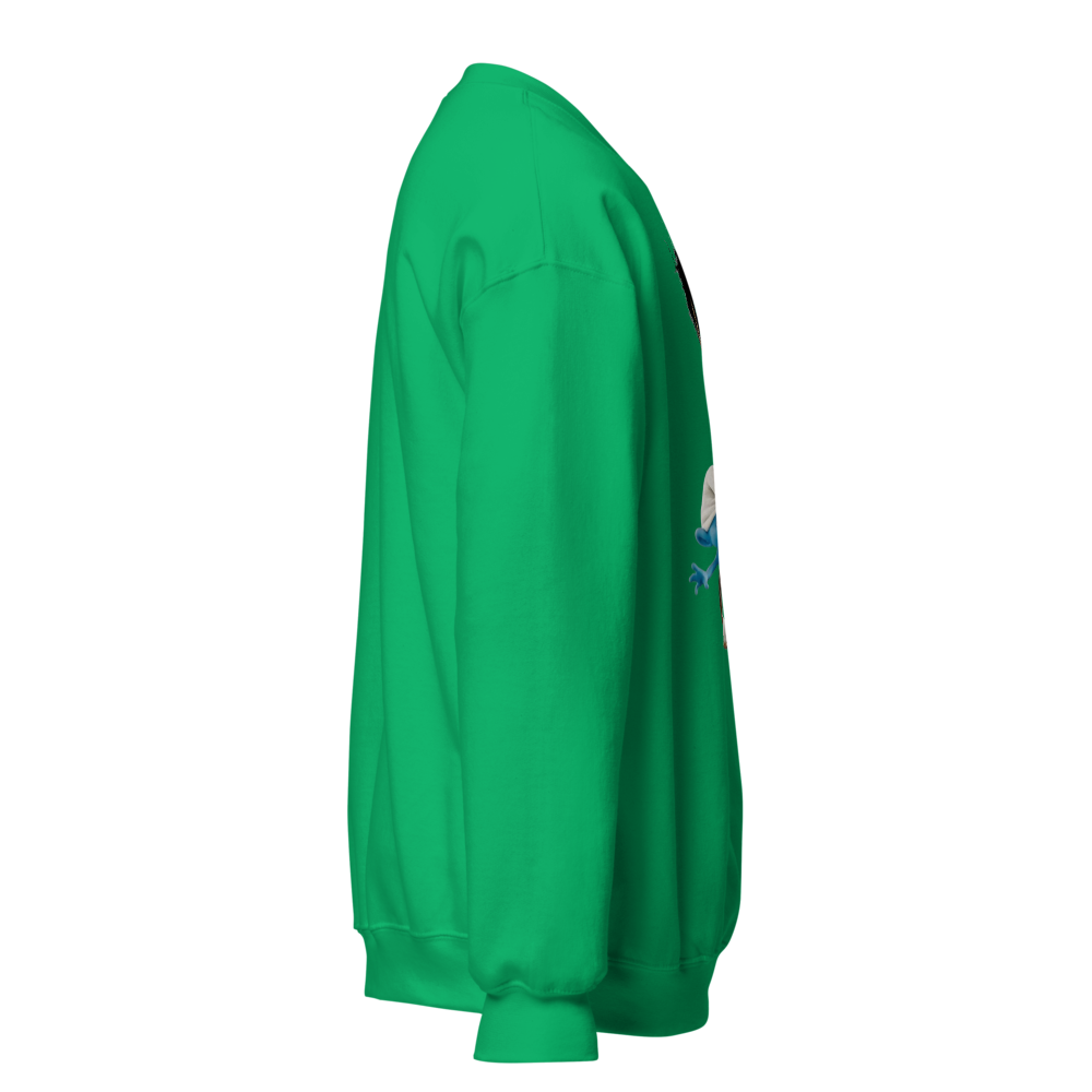 Smurf Hanging Ripped Sweatshirt - Funny Meme Crewn thumbnail 4