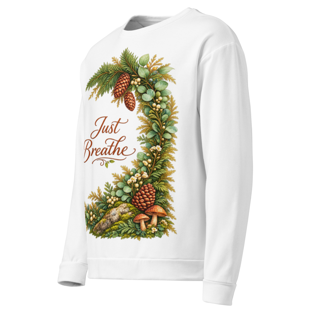 just breathe forest design unisex sweatshirts thumbnail 3