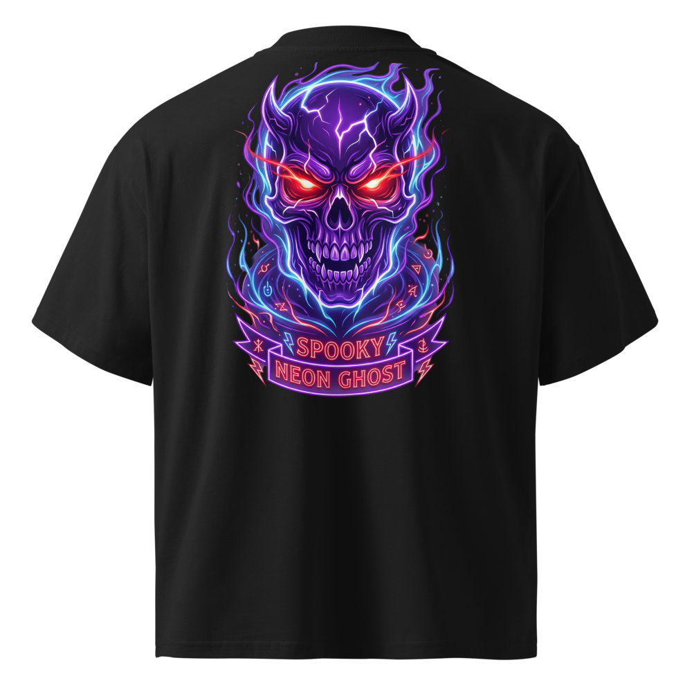 Midnight Neon Cyber Skull T-Shirt thumbnail 4