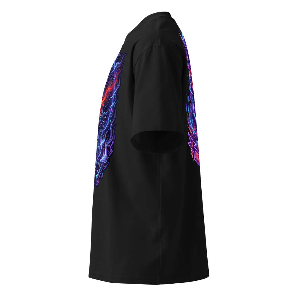 Midnight Neon Cyber Skull T-Shirt thumbnail 3