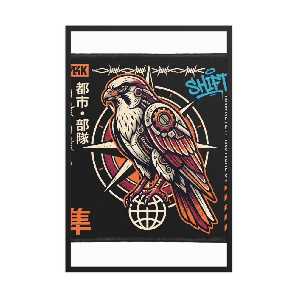 Cyber Hawk Wall Art – Futuristic Mecha Falcon thumbnail 2
