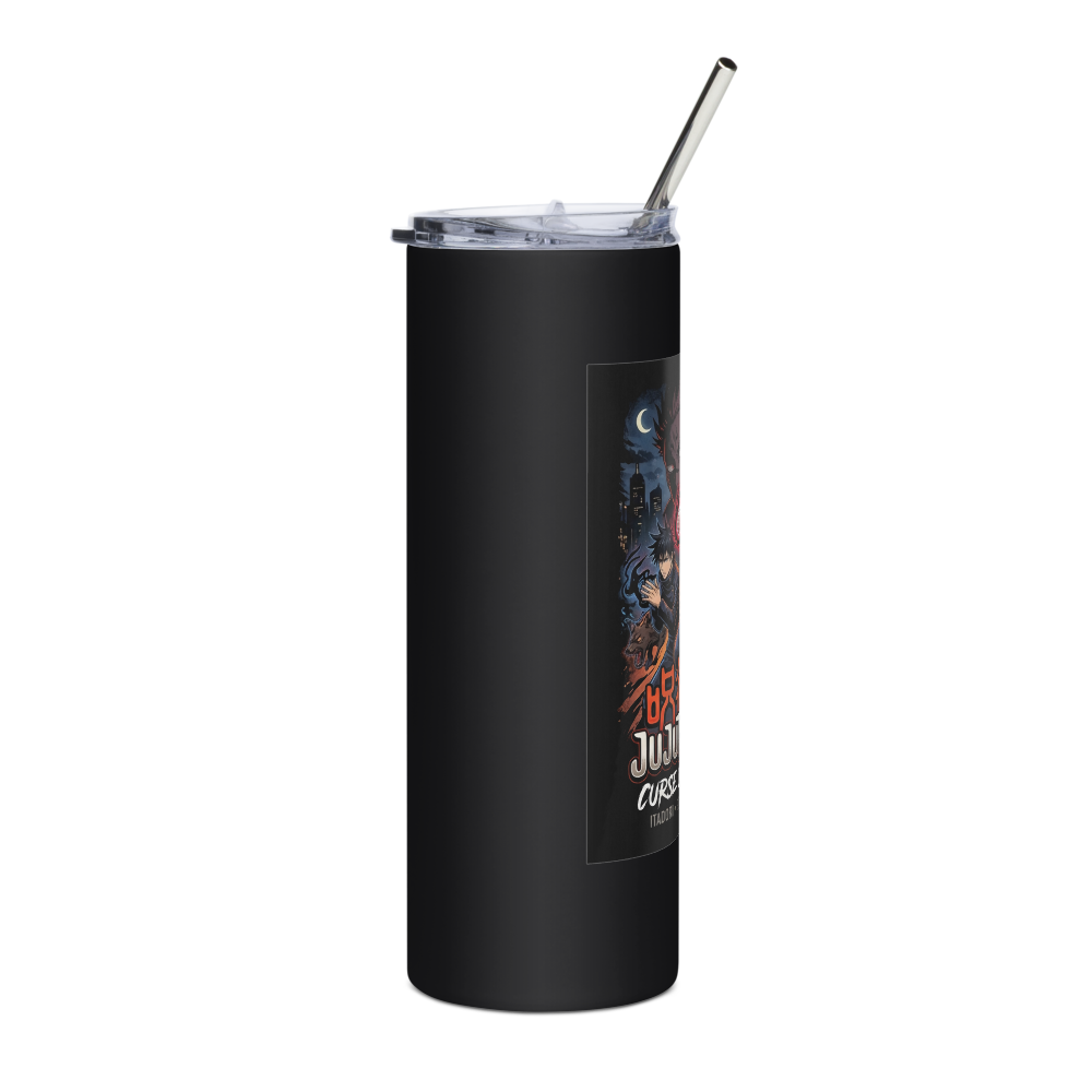 Jujutsu Kaisen Sleek Black Metal Tumbler thumbnail 4