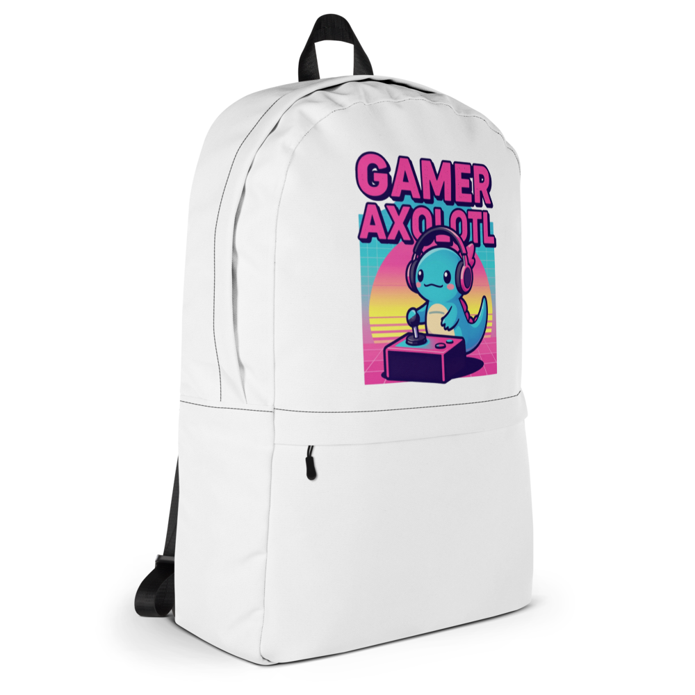 80s Retro Synthwave Gamer Axolotl Gaming Apparel thumbnail 4