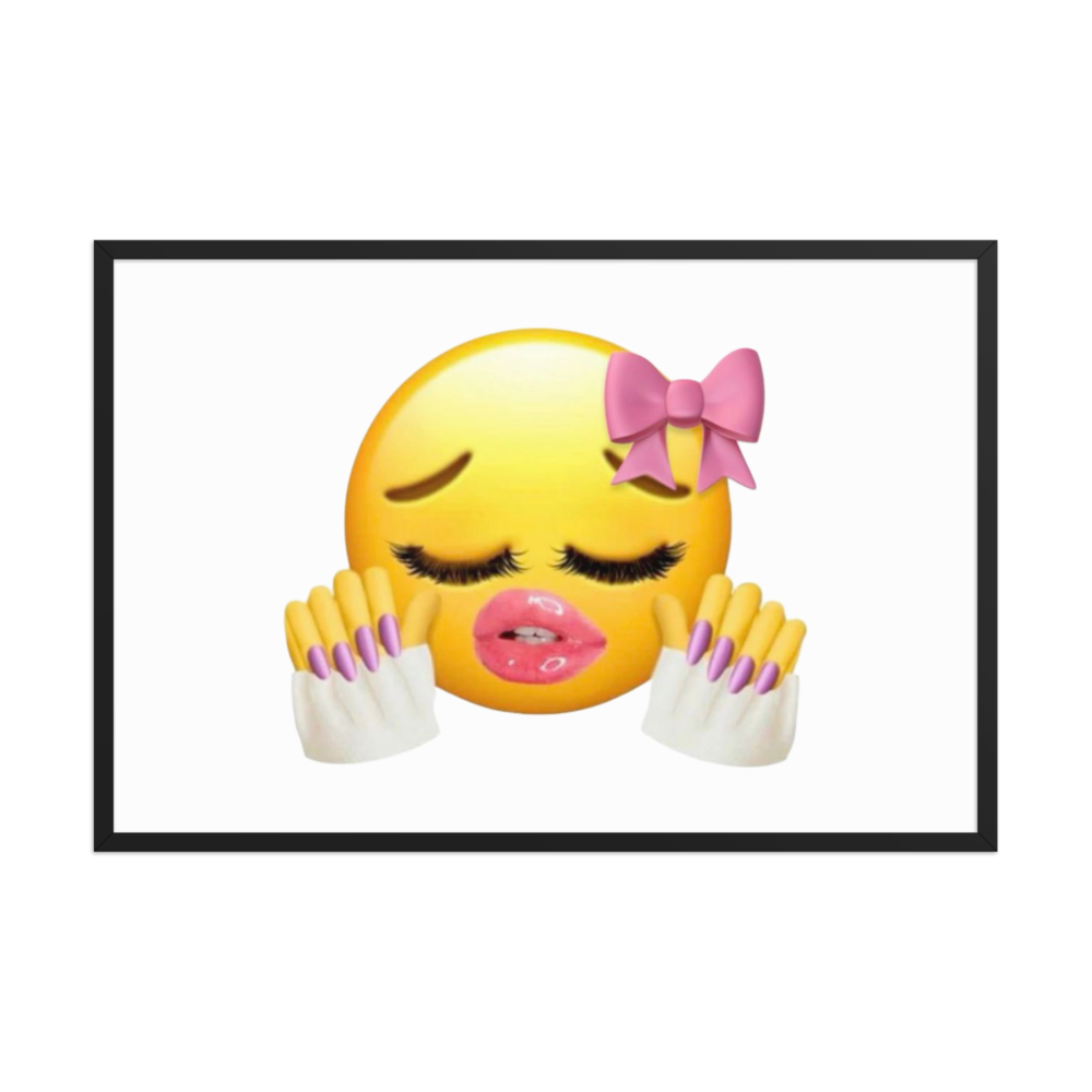 Cute Girly Emoji Aesthetic Framed Poster thumbnail 2