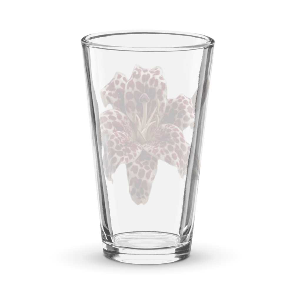 Leopard Lily Print Shaker Pint Glass thumbnail 2
