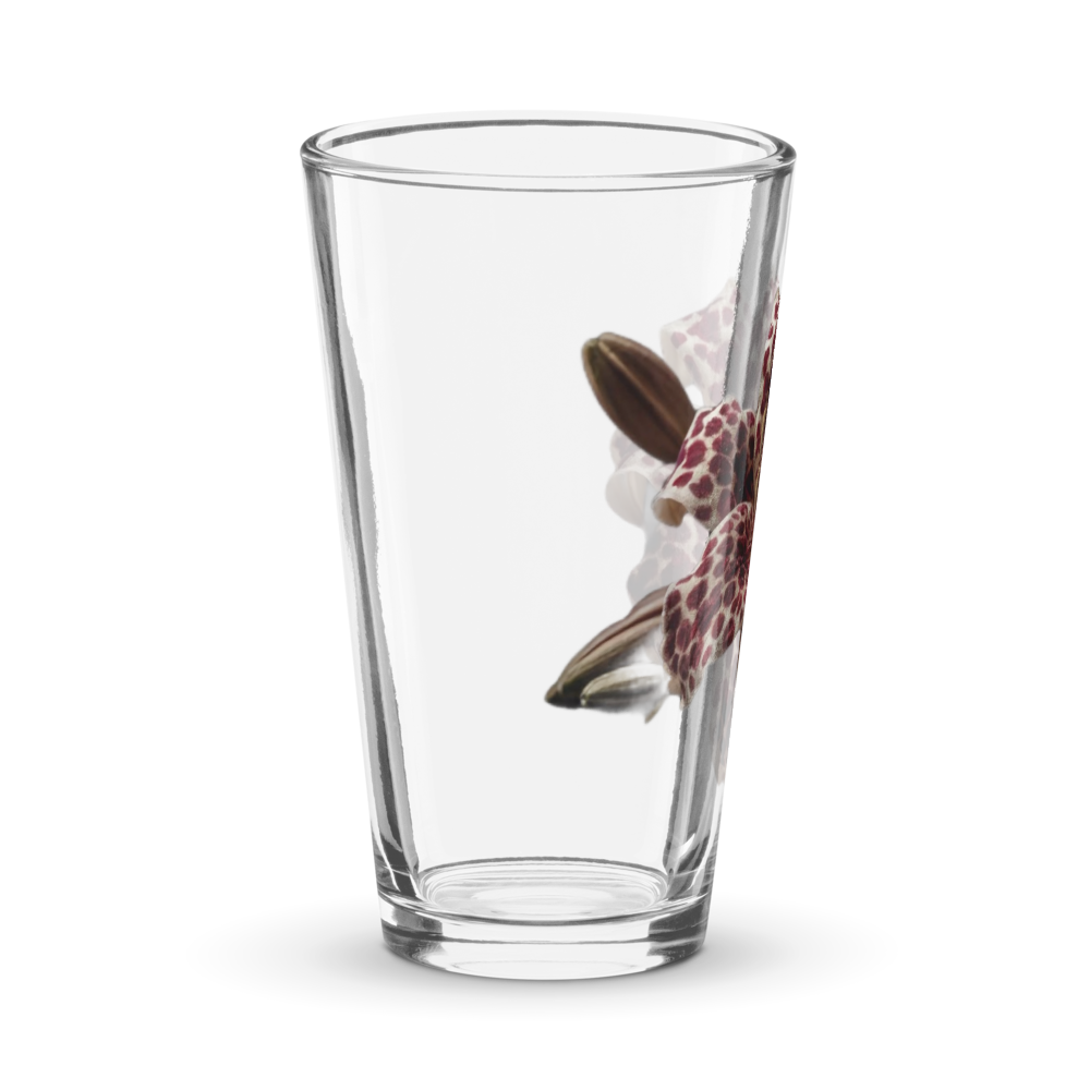 Leopard Lily Print Shaker Pint Glass thumbnail 3