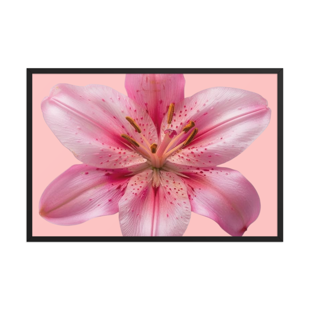  Watercolor Pink Lily Framed Canvas Wall Art thumbnail 2