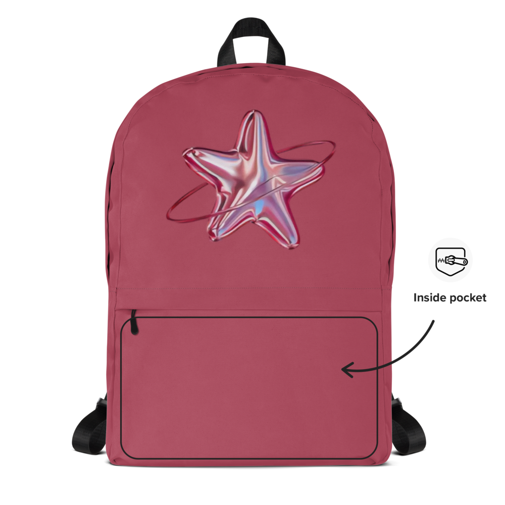 Minimalist Star Classic Pink Backpack thumbnail 4