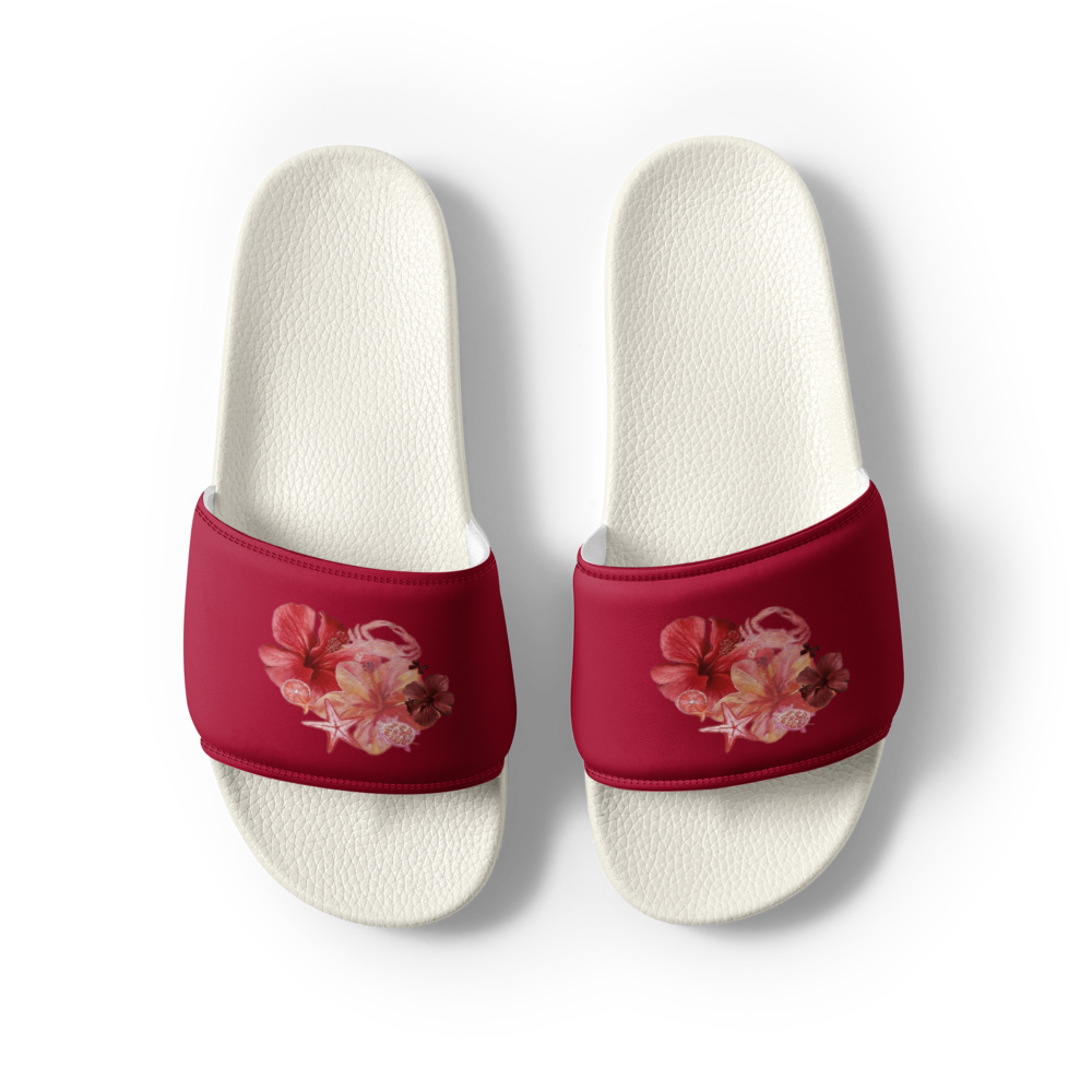 Floral Hibiscus Print Women Slides thumbnail 2