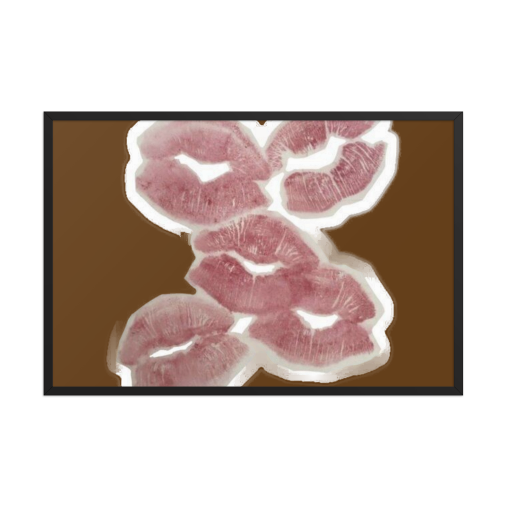 Floral Lip Print Framed Canvas Poster thumbnail 2