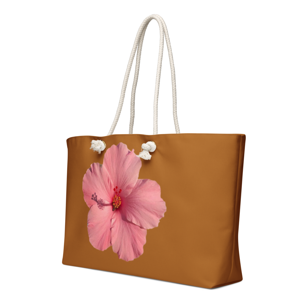 Tropical Hibiscus Floral Canvas Tote Bag thumbnail 2