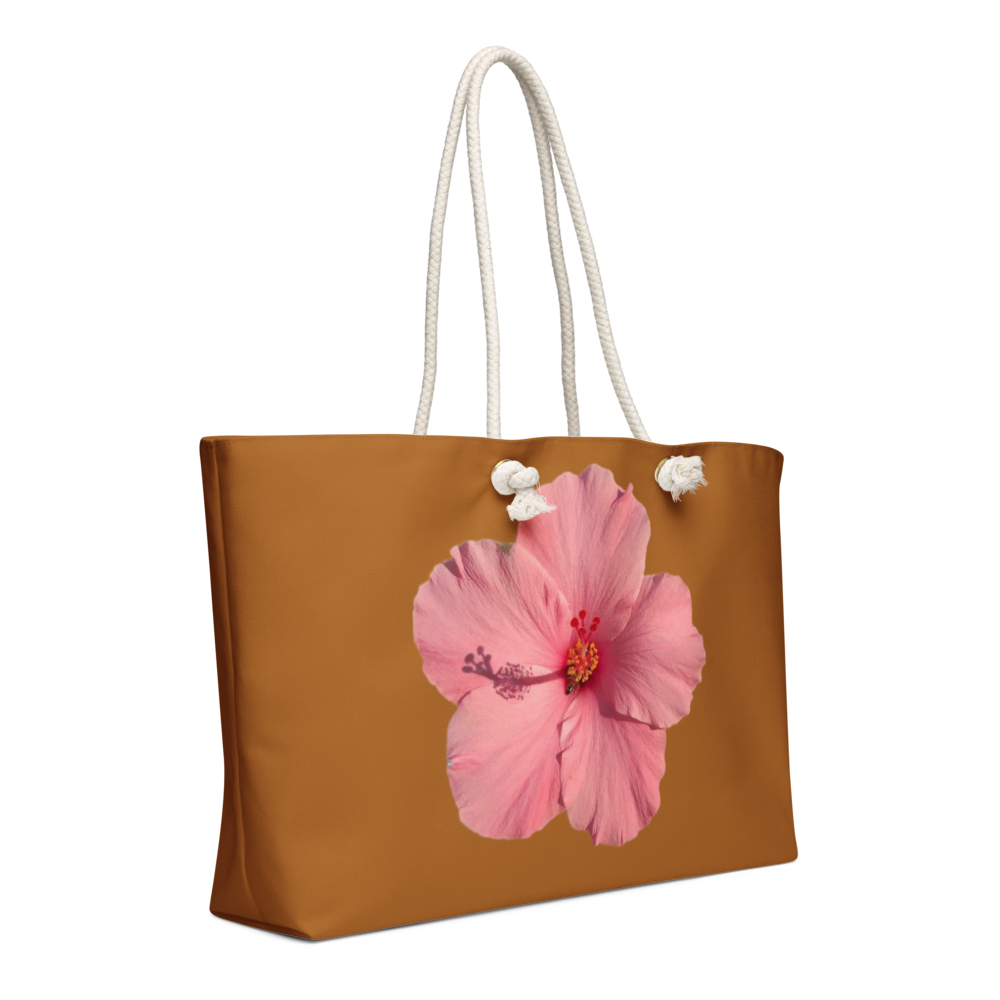 Tropical Hibiscus Floral Canvas Tote Bag thumbnail 3