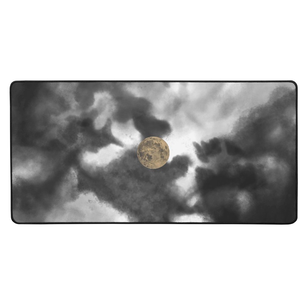 Mystical Black and White Moon Mouse Pad