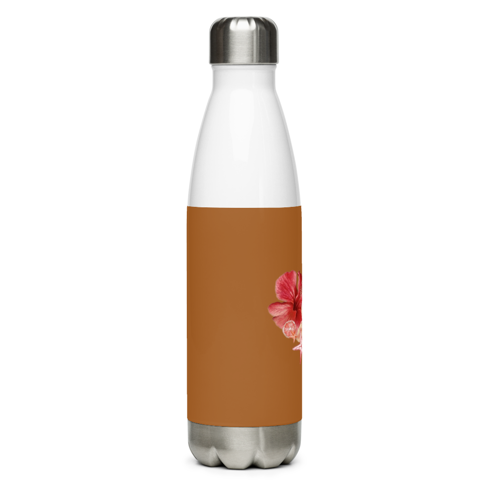 Floral Hibiscus Stainless Steel Water Bottle thumbnail 2
