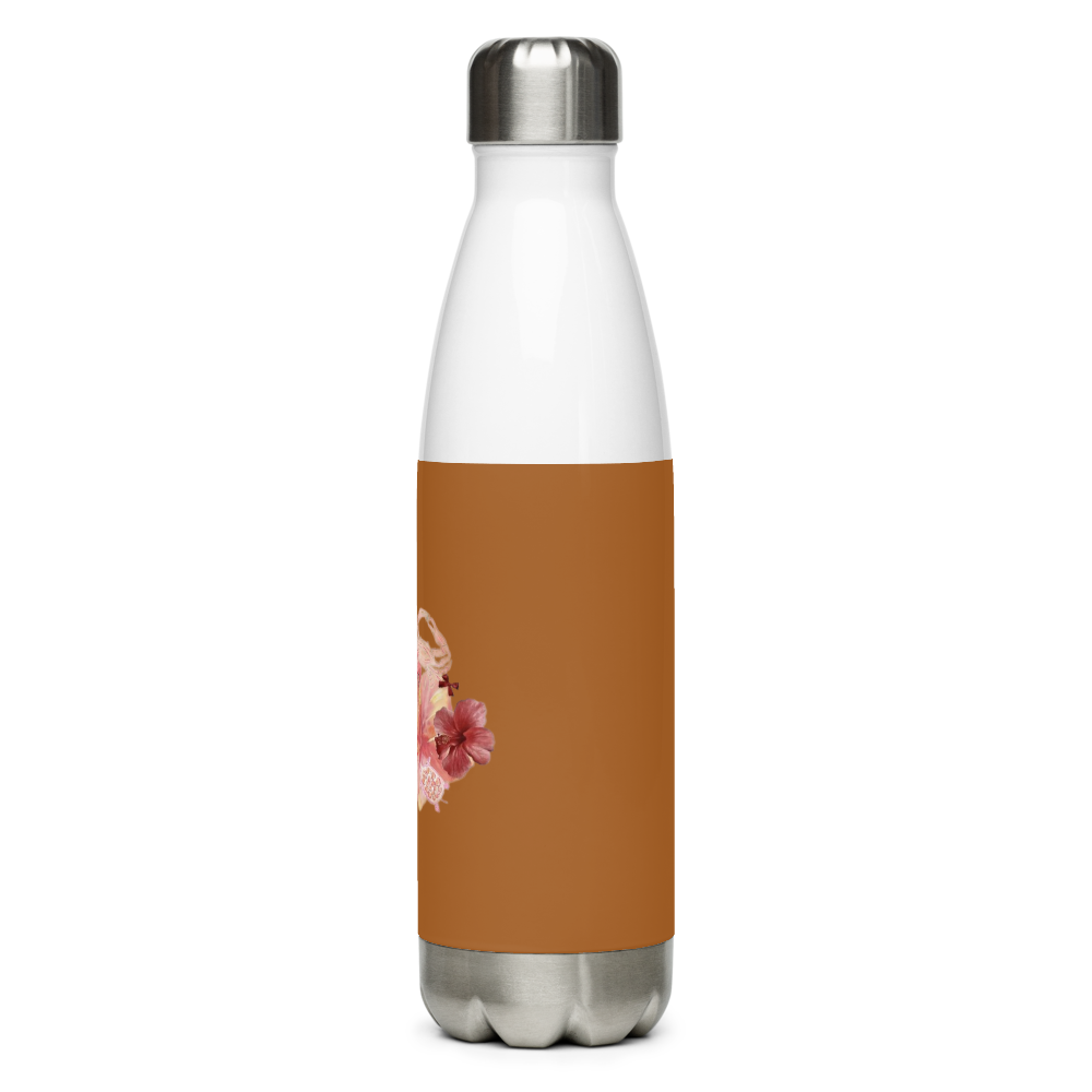 Floral Hibiscus Stainless Steel Water Bottle thumbnail 3