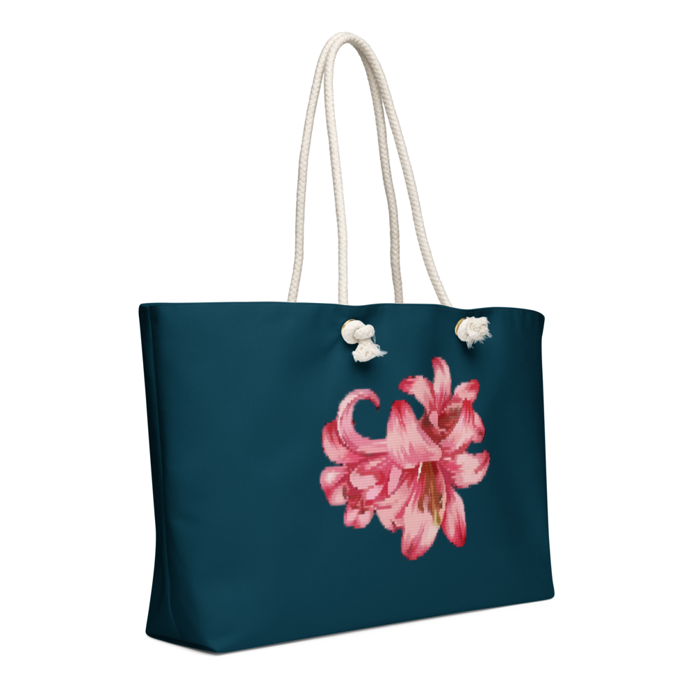 Floral Print Canvas Beach Tote Bag thumbnail 3