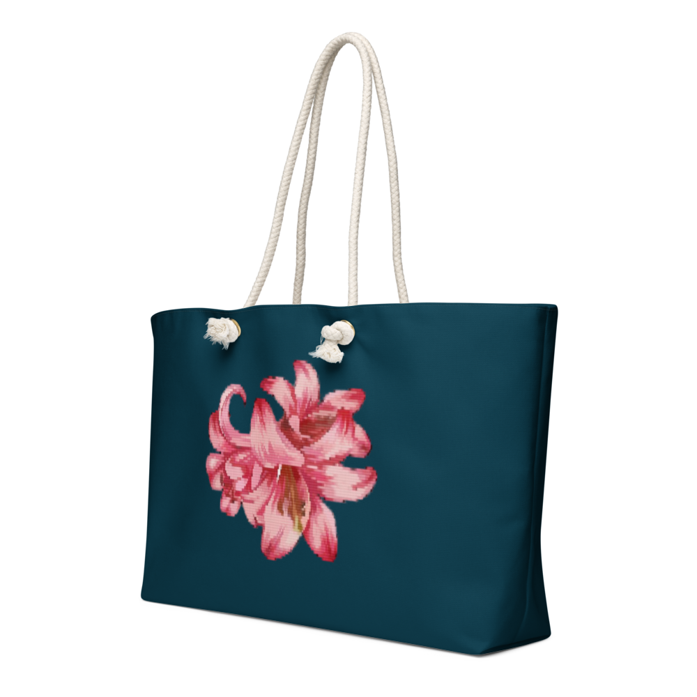 Floral Print Canvas Beach Tote Bag thumbnail 2