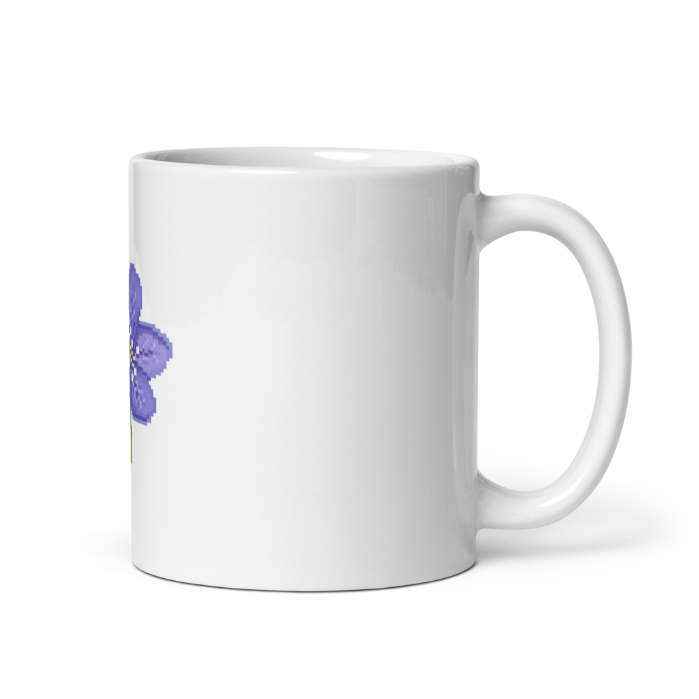 Purple Flower White Ceramic Mug thumbnail 2