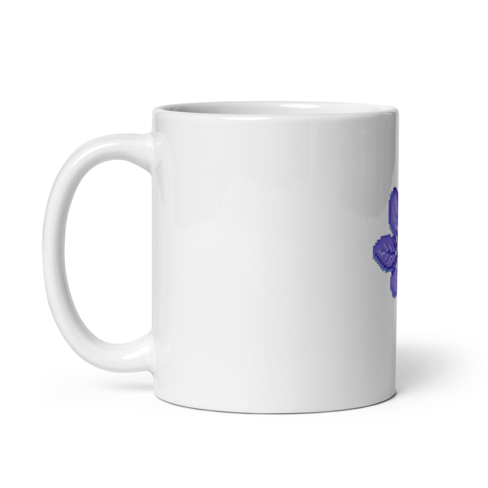 Purple Flower White Ceramic Mug thumbnail 3