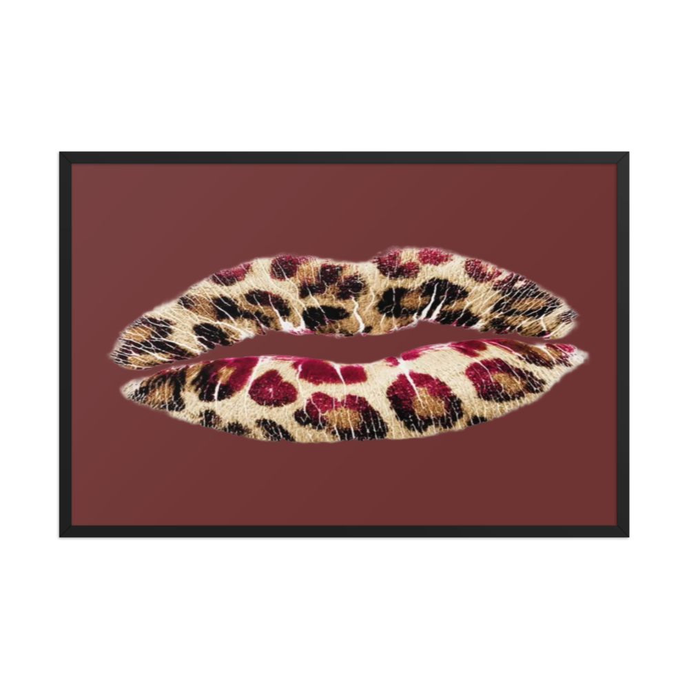 Trendy Leopard Lip Aesthetic Framed Wall Art thumbnail 2