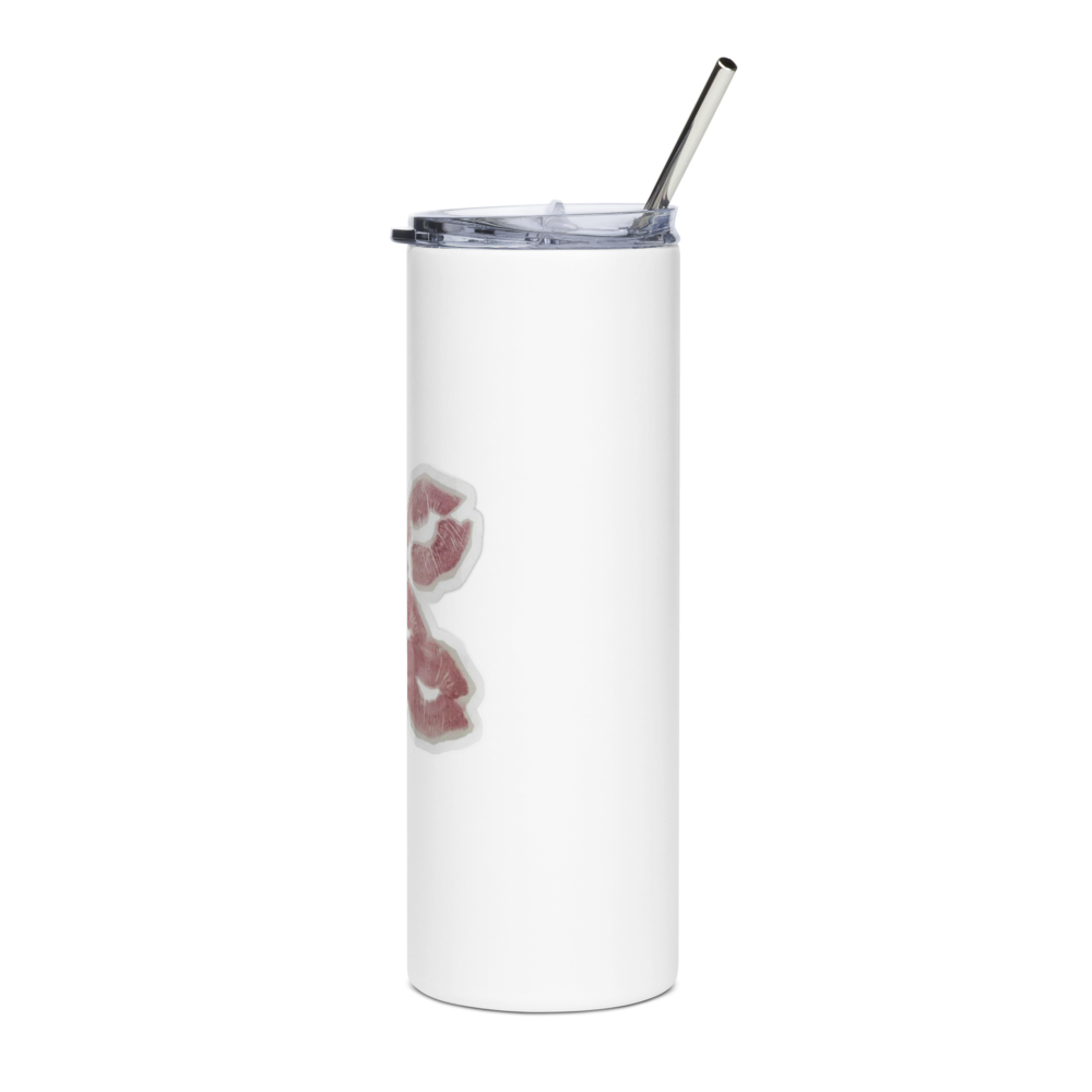 Floral Lip Print Stainless Steel Tumbler thumbnail 3
