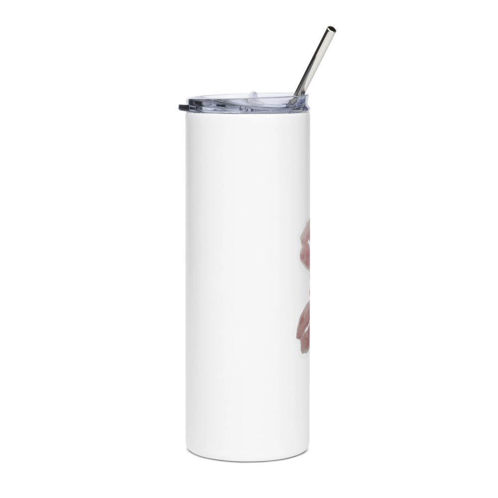 Floral Lip Print Stainless Steel Tumbler thumbnail 4