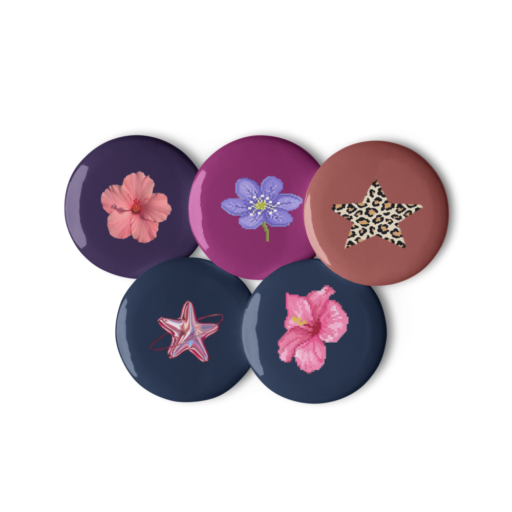 Colorful Star Pattern Pinback Button Set thumbnail 4