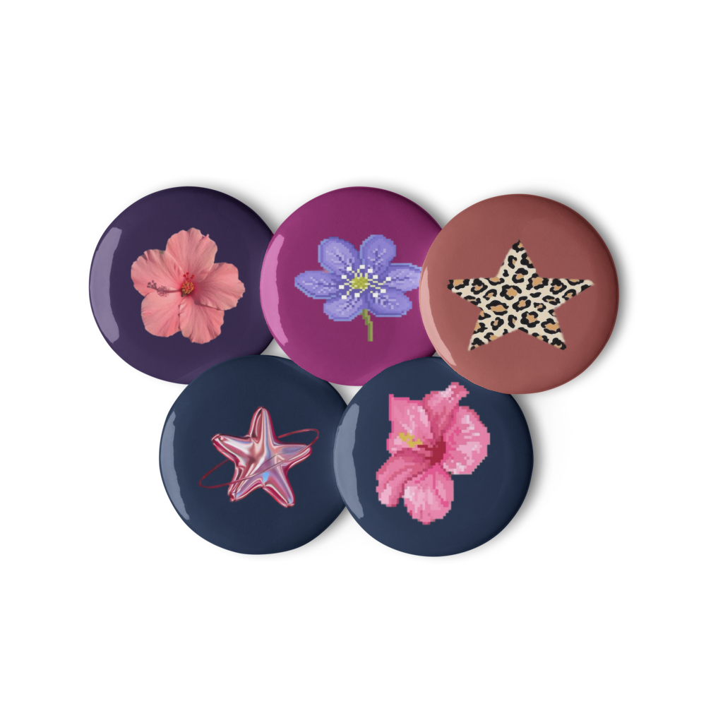 Colorful Star Pattern Pinback Button Set thumbnail 2