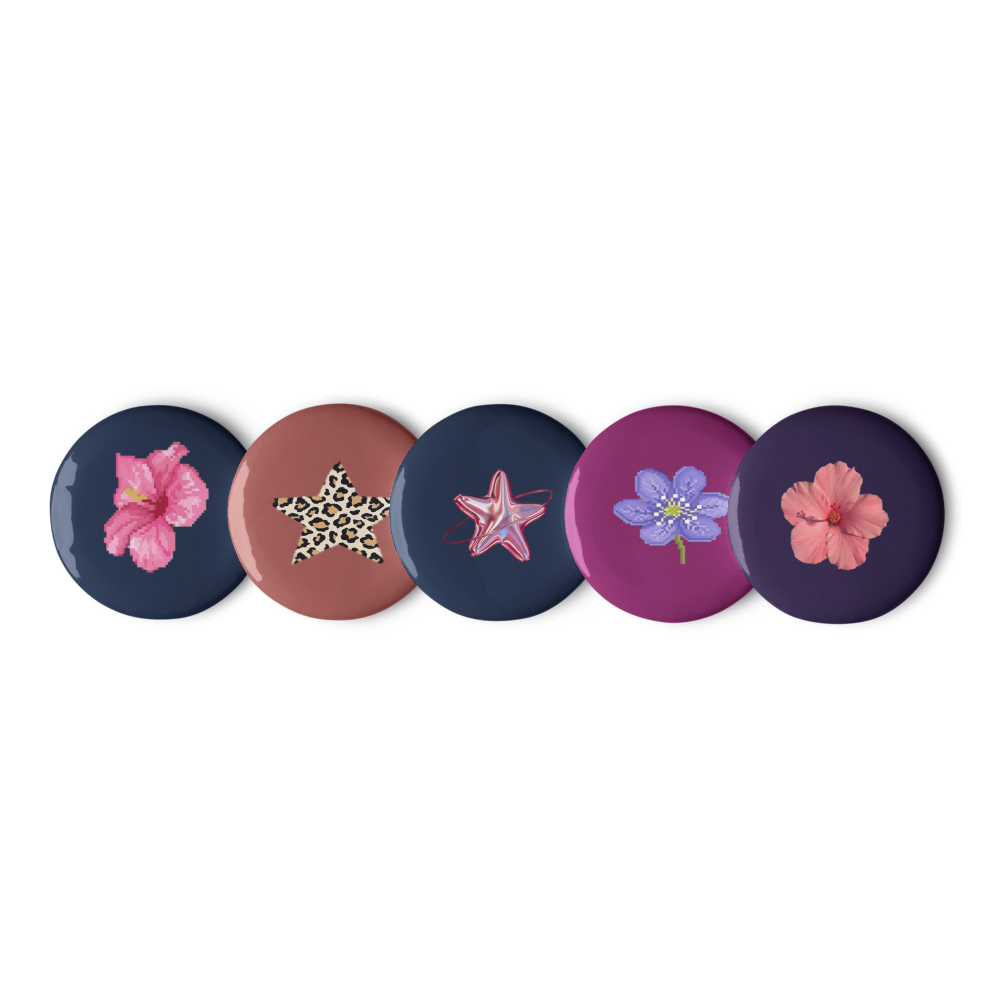 Colorful Star Pattern Pinback Button Set thumbnail 3