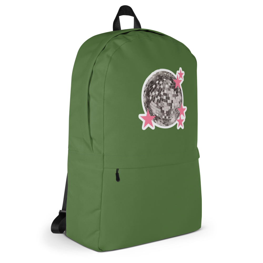 Retro Disco Fever All-Over Print Backpack – Olive thumbnail 3