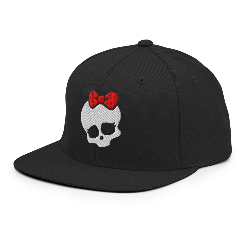 Embroidered Skull Yupoong 6089M Snapback Hat thumbnail 3